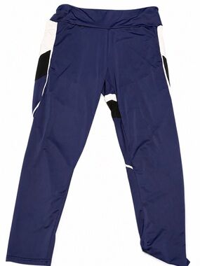 SHEIN Blue Colorblock Athletic Leggings | Size Large